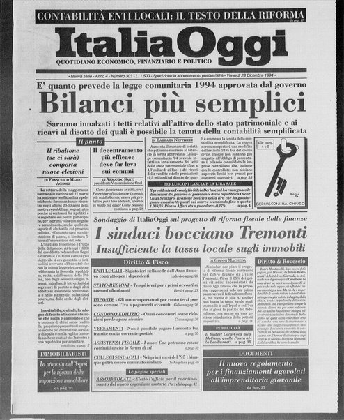 Italia oggi : quotidiano di economia finanza e politica